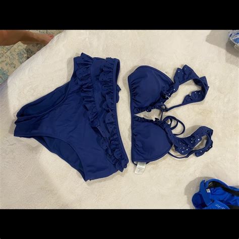 Lolli Swim Navy Ruffle High Waisted Bikini Poshmark