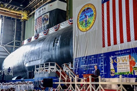 U S Navy Christens Th Block Iv Virginia Class Submarine Uss Iowa Ssn