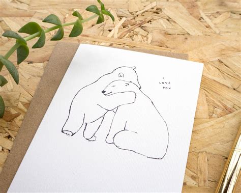 Bear Hug I Love You Card // Anniversary Love Card // Cute - Etsy