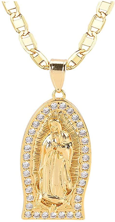 Buy Cadena De Oro La Virgen De Guadalupe Virgen Mar A Medalla K Tri