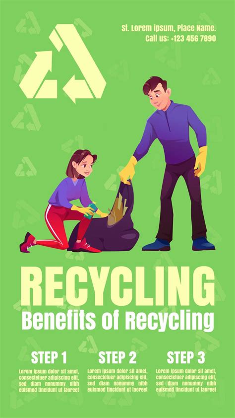 Benefits Of Recycling Infographics Poster Ecology 13961755 Vector Art