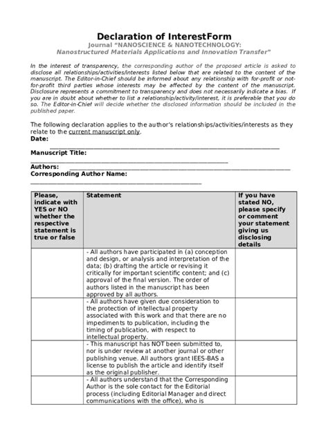 S And Declarations Doc Template Pdffiller