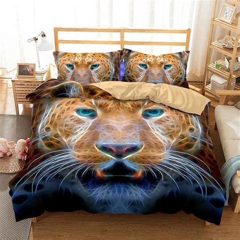 3d Animal Snow Leopard Printed Bedding Sets Duvet Cover Setqueen Size