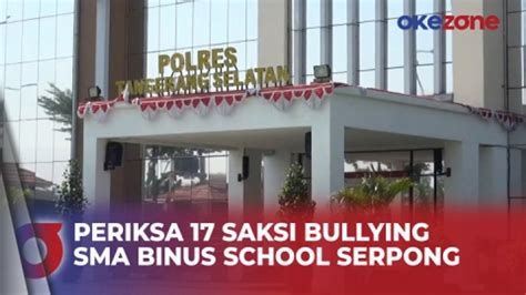 Unit Ppa Polres Tangsel Periksa Saksi Dalam Kasus Bullying Di Sma