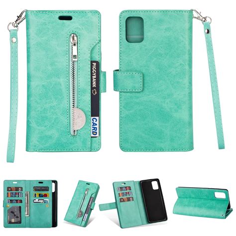 Galaxy A71 Case 5g Version Allytech Pu Leather Zipper Wallet With 9 Credit Cards Slots Cash