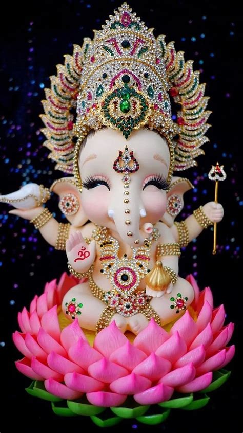 Cute Ganesha in Kamal Phool, cute ganesha, bhakti, HD phone wallpaper ...