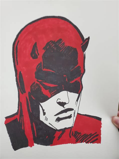 I colored my Daredevil art project. Based on Sal Buscema art from ...