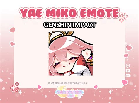 Genshin Impact Yae Miko Hi Wave Emote For Twitch Discord Etsy