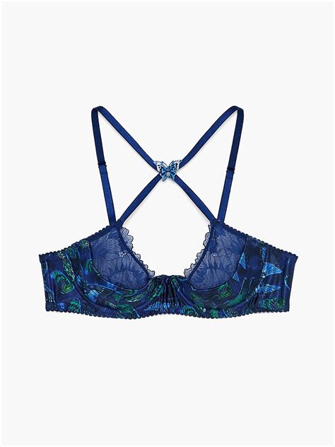 Baroque Butterfly Lace Quarter Cup Bra In Blue Savage X Fenty