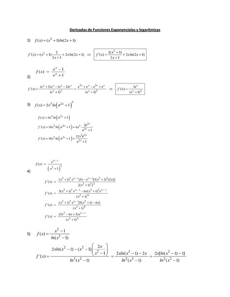 Solution Derivadas De Funciones Exponenciales Y Logar Tmicas