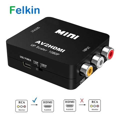 Felkin Av To Hdmi Video Converter Rcacvbs To Hdmi Converter Adapter