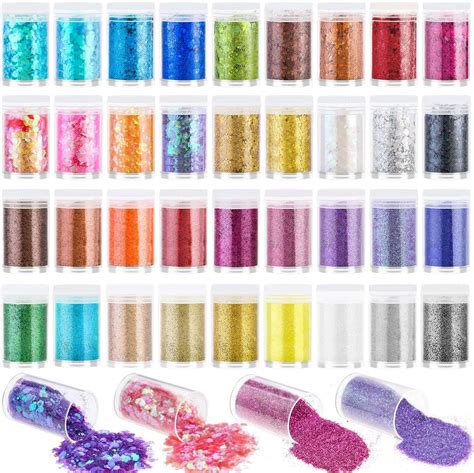 Amazon Chunky Fine Mixed Glitter Set Of 45 Colors Holographic