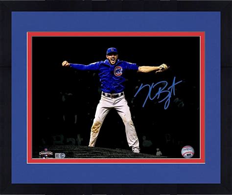 Framed Kris Bryant Chicago Cubs 2016 Mlb World Series Champions Autographed 11 X 14 Last Out