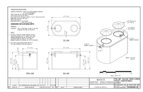 Concrete 750 Imperial Gallon Single Chamber Septic Tank Manco Septic