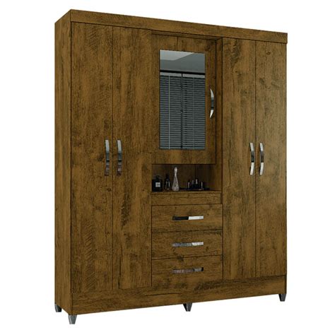 Ropero Puertas Peru Con Espejo Moval Casta O Wood Abba Import Export