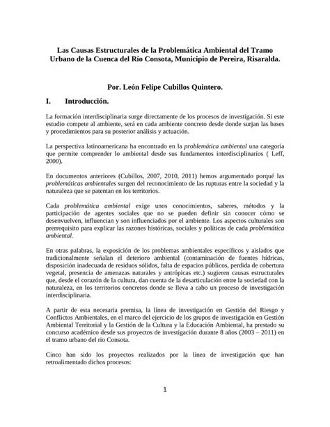 PDF Las Causas Estructurales de la Problemática Ambiental del