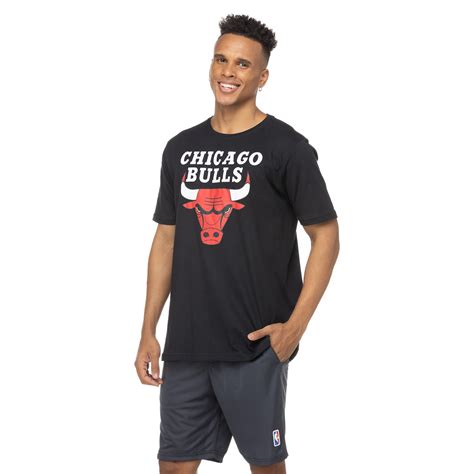 Camiseta Chicago Bulls Nba Manga Curta Estampada Masculina Em