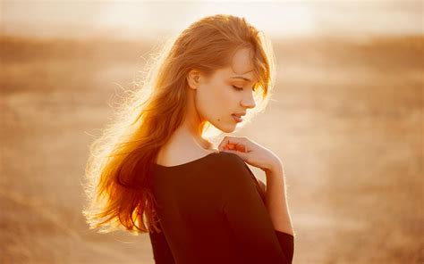 Long Hair Women Outdoors Women Sunlight Face Closed Eyes Outdoors