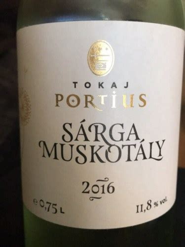 Tokaj Portius Sárga Muskotály Vivino US