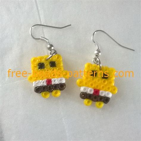 Spongebob Girl Earrings Hama Beads Mini Work Photos 4 Easy Perler Bead Patterns Perler Bead