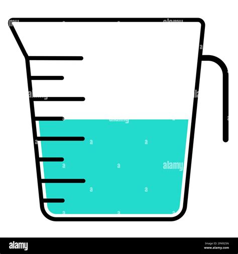 A Graphic Illustartion Of A Half Full Measuring Jug For Use As An Icon