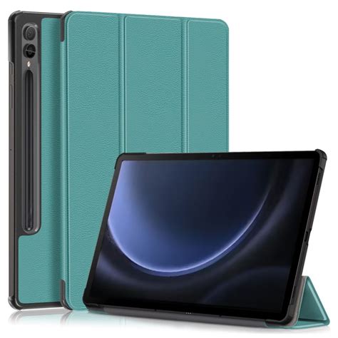 Samsung Galaxy Tab S9 FE Plus Tri fold stativ Fodral Grön