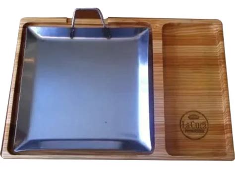 Plato Tabla Madera Asado Carnes Parrilla 8 Pzas C Logo