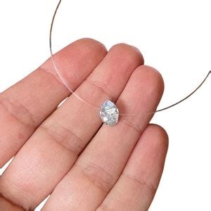 Zircon Necklace Invisible Necklace Illusion Necklace Floating Necklace