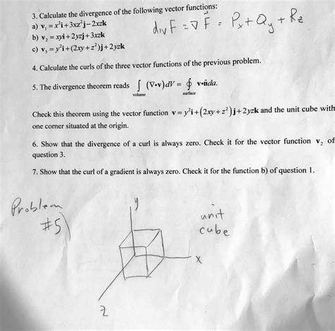 Solved Text Of The Following Vector Functions 3 Calculate The Divergence Rz R It3xz J