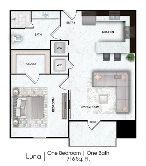 Luna Floor Plan at Monarch Apartments