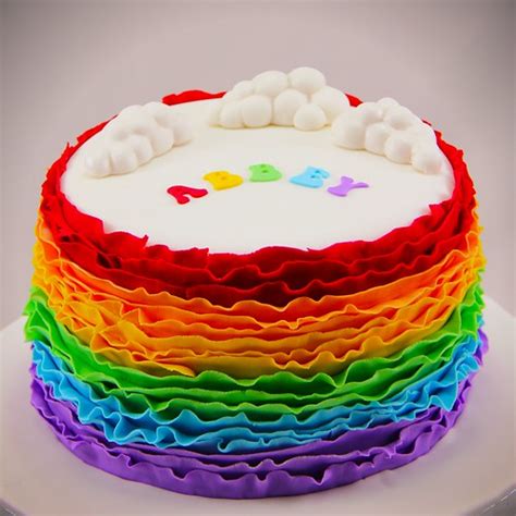 Coco Jo Cake Design Rainbow Ruffle Cake