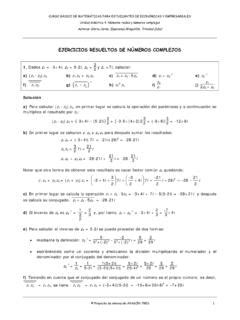 EJERCICIOS RESUELTOS DE NÚMEROS COMPLEJOS ejercicios resueltos de n