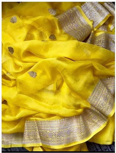 Khadi Chiffon Durga Puja Zari Work Pure Georgette Banarasi Silk