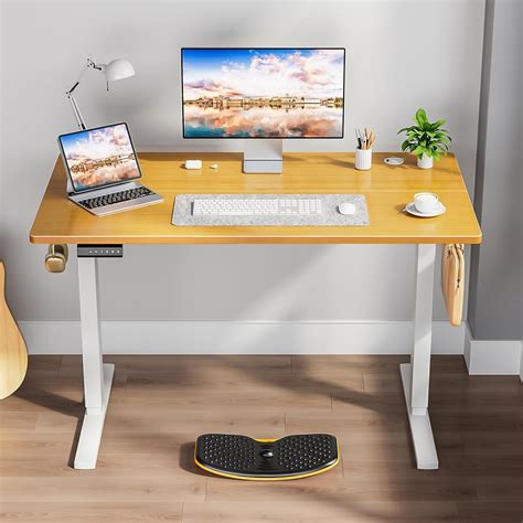 Desk Adjustable Height Mobile Laptop Desk with Wheels Standing Computer ...