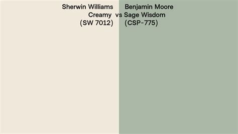 Sherwin Williams Creamy Sw Vs Benjamin Moore Sage Wisdom Csp