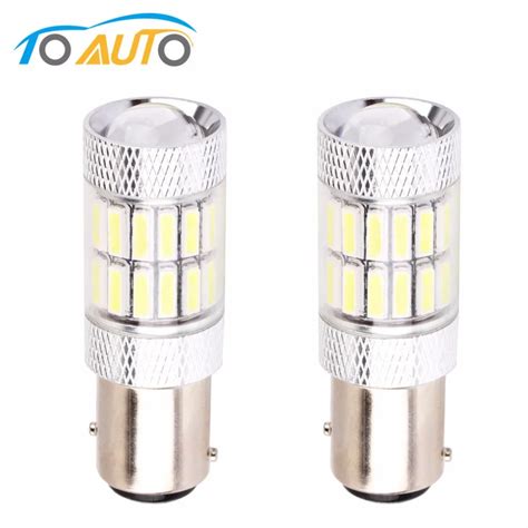 2 Pcs 1157 Socket BAY15D P21 5W 7020 Chip Car Led Light Bulb Lamp White