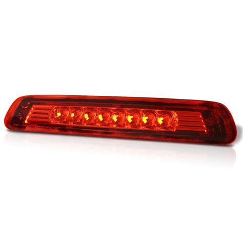 For 2003 To 2009 Toyota 4ruuner Rear Led 3rd Third Brake Light Tail Stop Lamp Chrome Housing Red