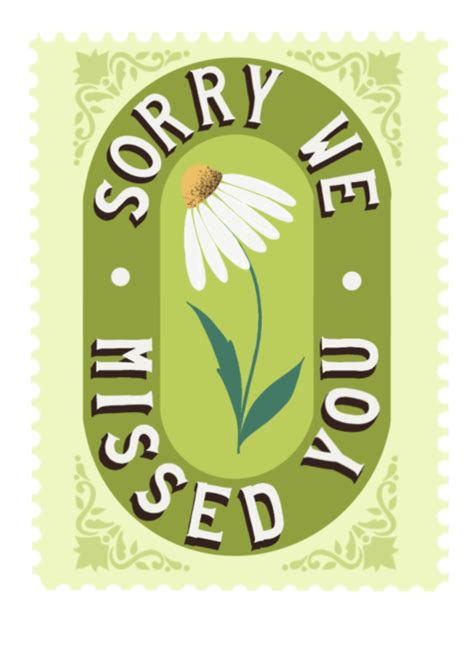 Floral ‘sorry We Missed You Sticker Newsystemprints