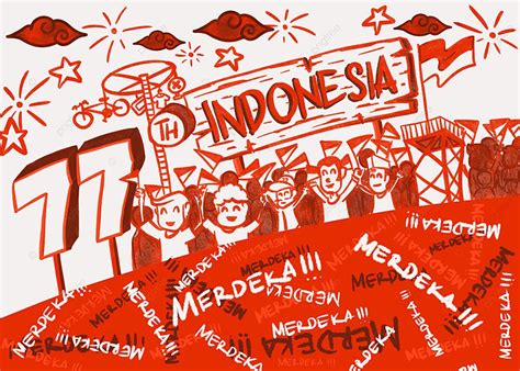 Fondo Indonesia Merdeka Pintura A Mano Fondo Indonesia Merdeka