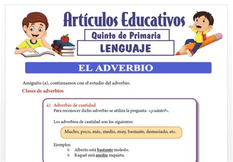 El Adverbio Para Quinto De Primaria — Articulos Educativos