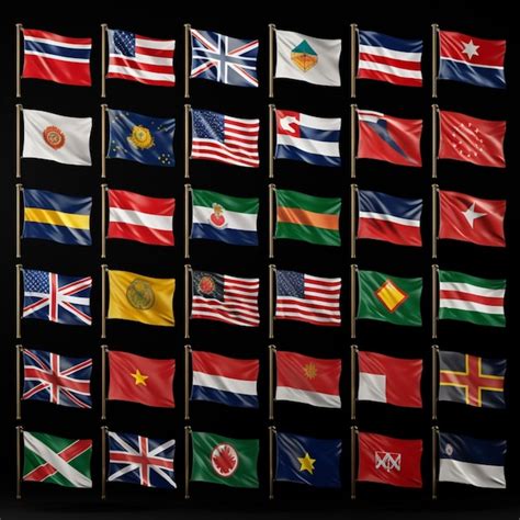 Premium Ai Image Product Shots Of All Countries Flag High Quality