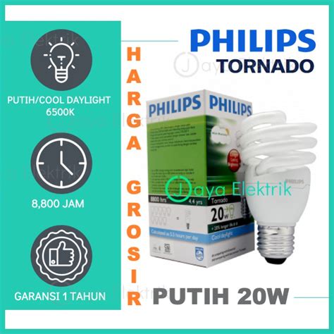 Jual Lampu Philips Tornado W Watt W Watt Putih Cool Daylight