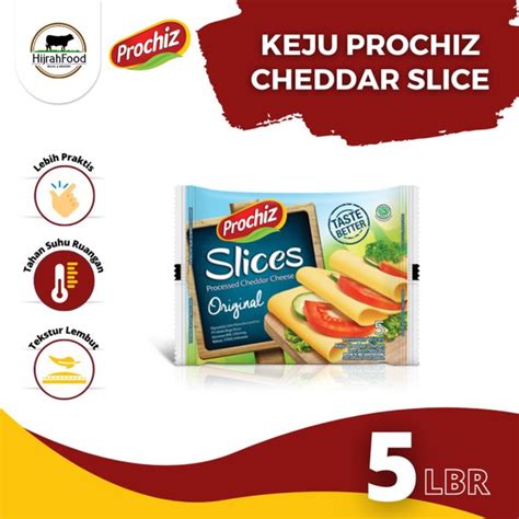 Jual Prochiz Cheddar Slice Cheese Keju Cheddar Slice Isi 5 Slice