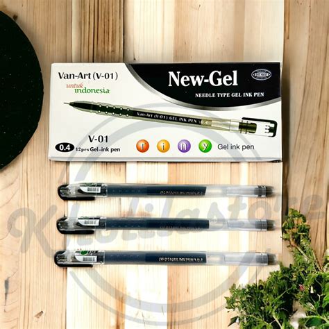 Jual Pulpen New Gel Van Art V 01 Isi 12 Pcs Shopee Indonesia