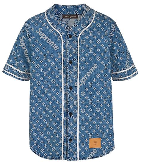 Supreme X Louis Vuitton Denim Baseball Shirts Paul Smith