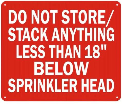 Do Not Store Stack Sign For Building Aluminum Signs Sprinkler Room