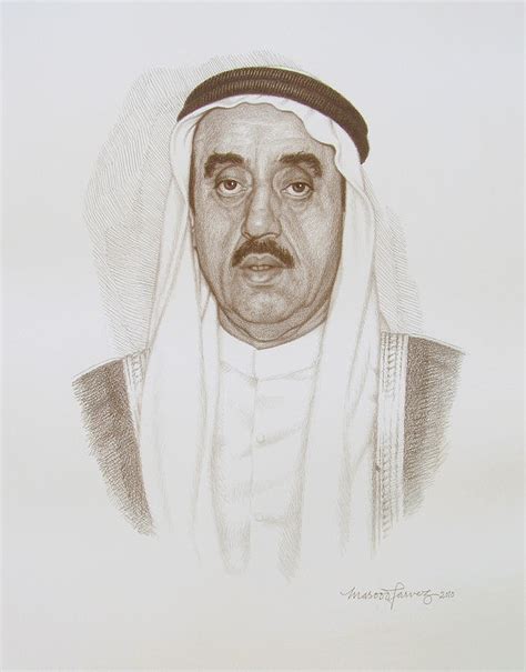 Sheikh Rashid Bin Ahmad Al Mualla Drawing By Masood Parvez Fine Art