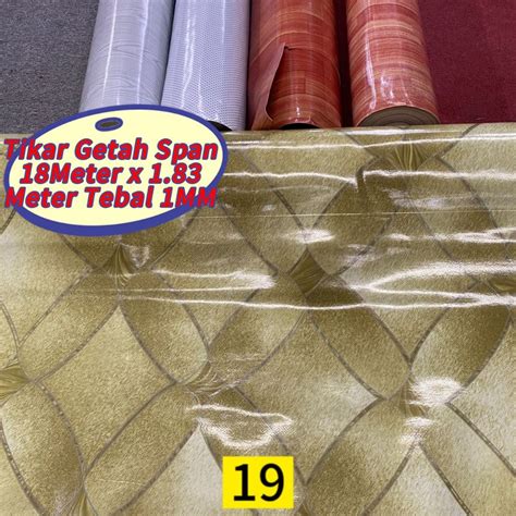 Tikar Getah Sponge Tertebal 1mm Gulung Besar 183m X 18m Pvc Vinyl