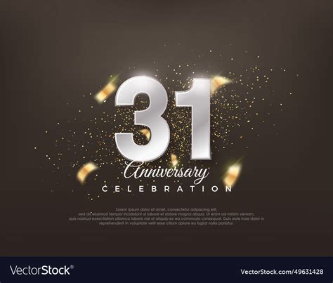 silver metallic number st luxurious  elegant vector image