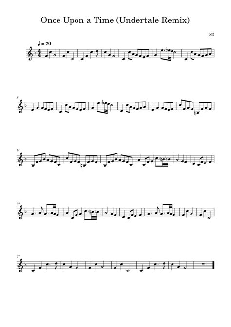 Once Upon A Time Undertale Remix Sheet Music For Violin Solo